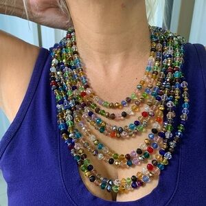 Layered multicolor beaded necklace